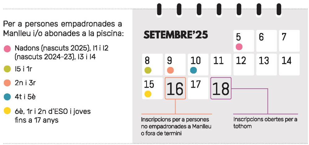 Dates inscripcions infantils