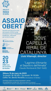 Cartell assaig obert Jove Capella Reial Catalunya 13.03